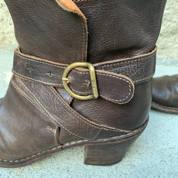 FIORENTINI + BAKER Womens Ankle Booties US 9 Euro 39 Brown Italian Buckle Boots - Picture 3 of 11